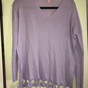 Lilly Pulitzer XXS Lilac Sweater with Tassels